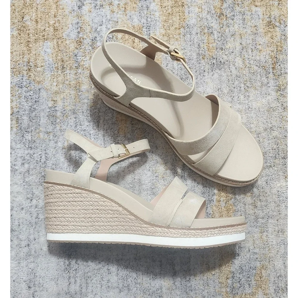 $170 Cole Haan Women's Cloudfeel Asbury Espadrille Wedge Sandals Sz 10B W35869